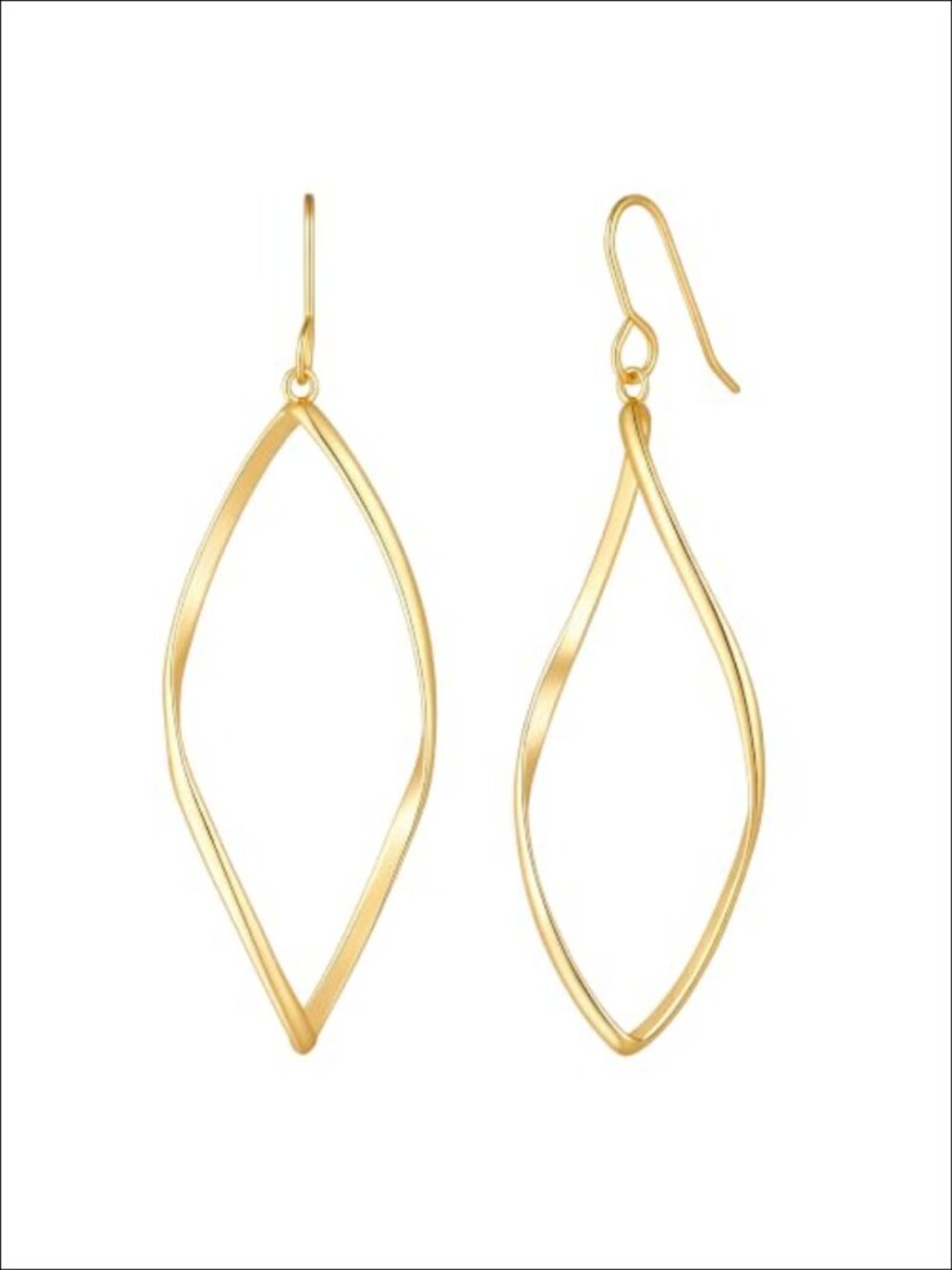 14K Gold Plated Hoop Earrings Infinity Twist Dangle 25mm Drop Earrings